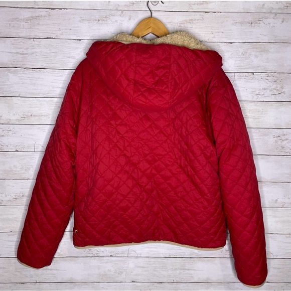 Zyia Active Red Sherpa Hooded Reversible Jacket - Picture 3 of 5